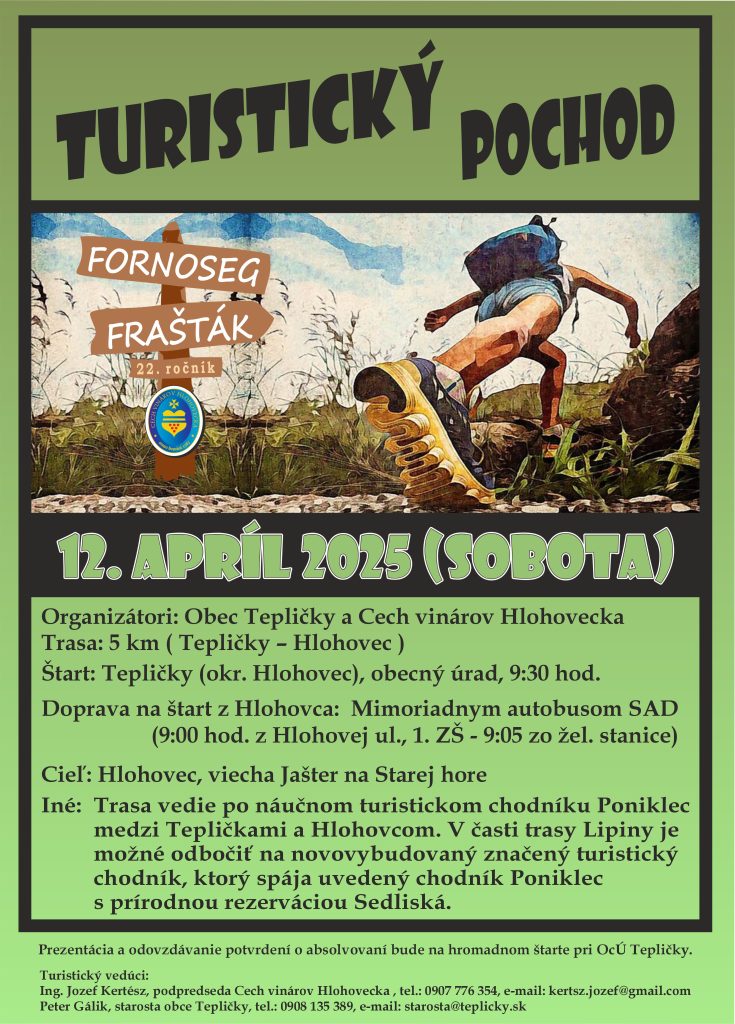 Turistický pochod FORNOSEG – FRAŠTÁK